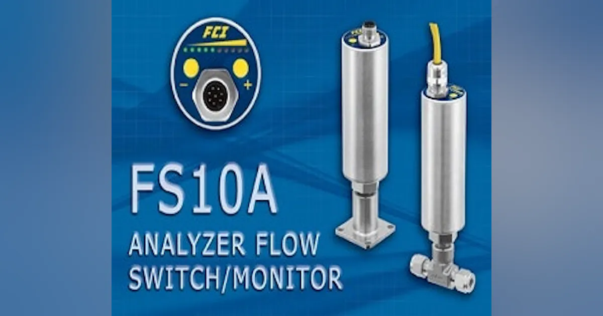 Pharmaceutical Flow Switch | FCI: Compact New FS10A Flow Switch/Monitor ...