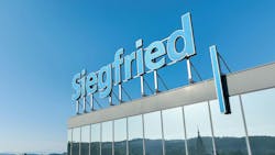 Siegfried sign atop headquarters buiding Siegfried sign atop headquarters buiding