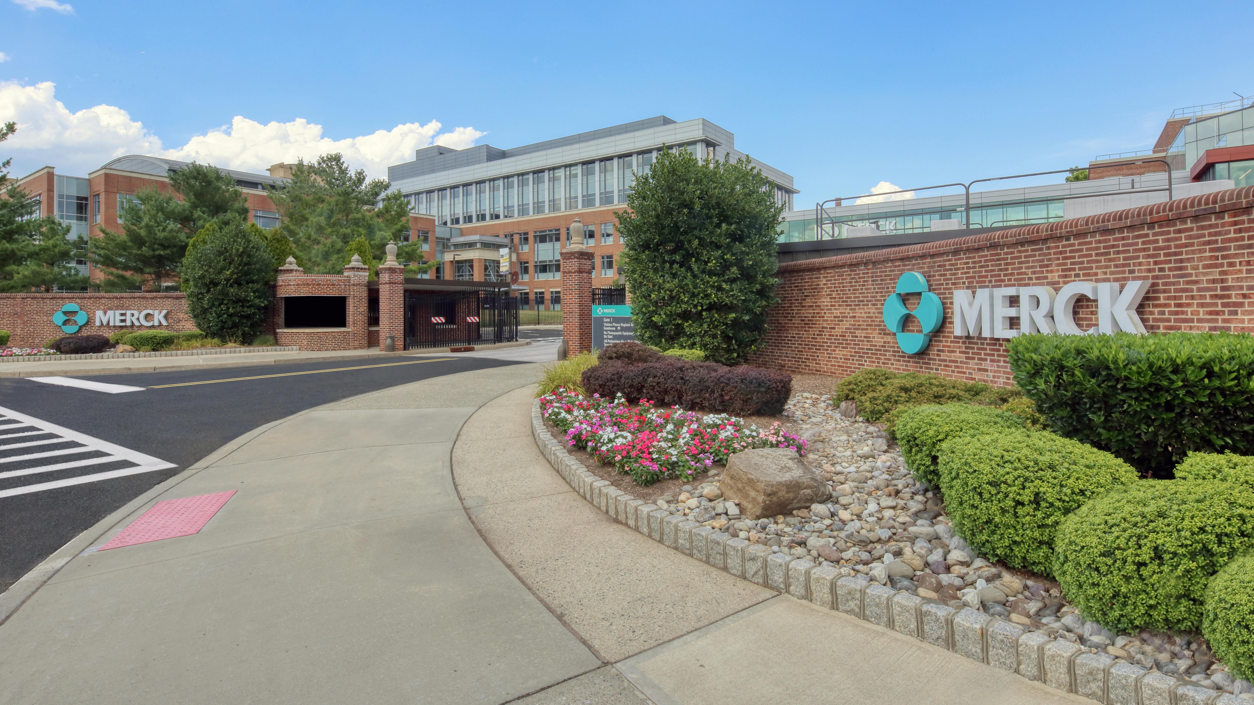 Rahway, New Jersey Merck headquarters gate entrance