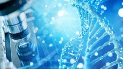 Laboratory research, scientist using microscope to checking gene or DNA for develop vaccine or pharmaceutical product Laboratory research, scientist using microscope to checking gene or DNA for develop vaccine or pharmaceutical product