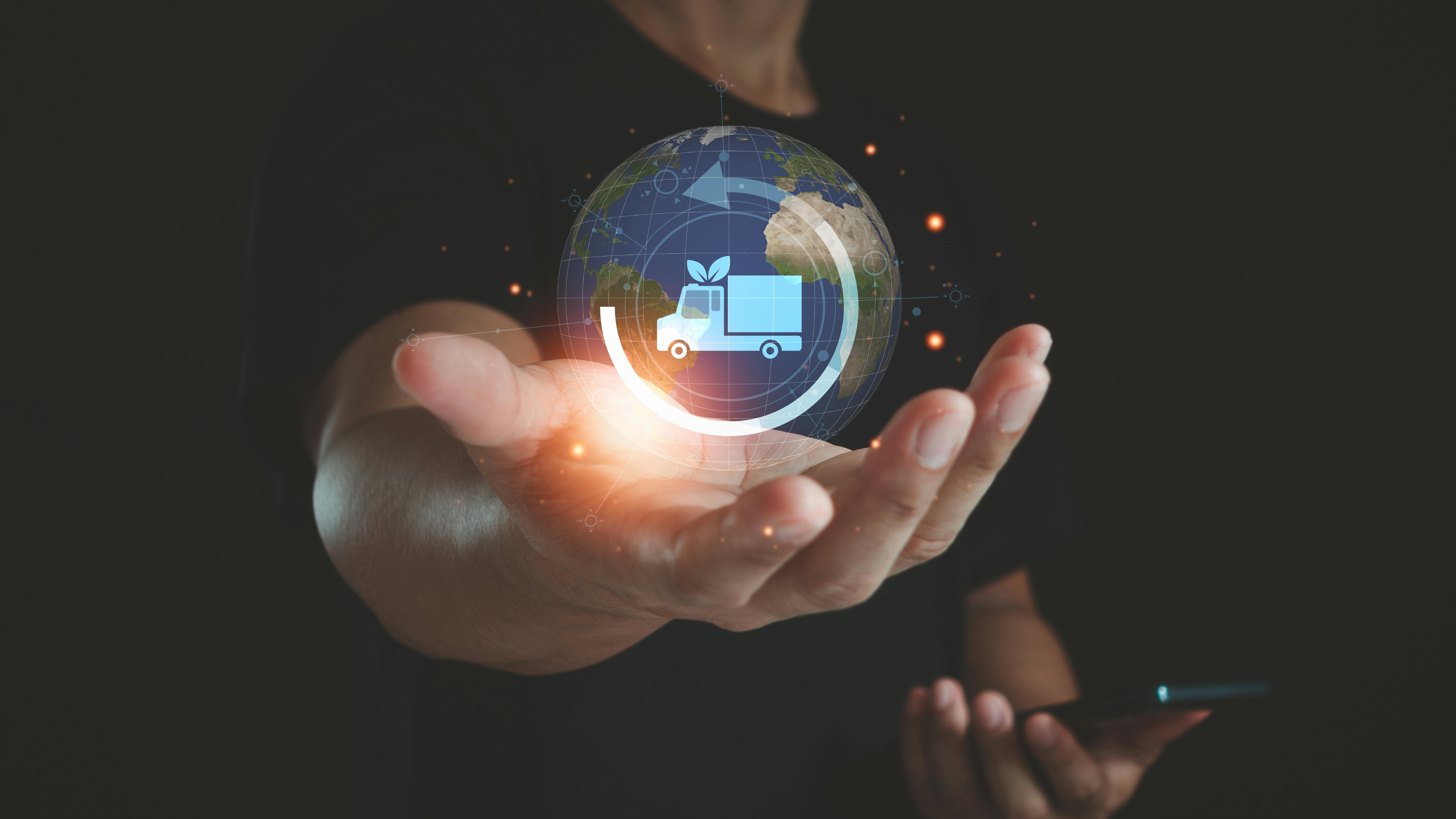 Green sustainable supply chain technology concept