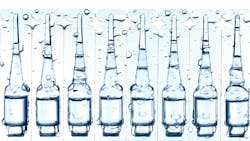 ampoule with a liquid for injection isolated on white; blow-fill-seal technology ampoule with a liquid for injection isolated on white; blow-fill-seal technology