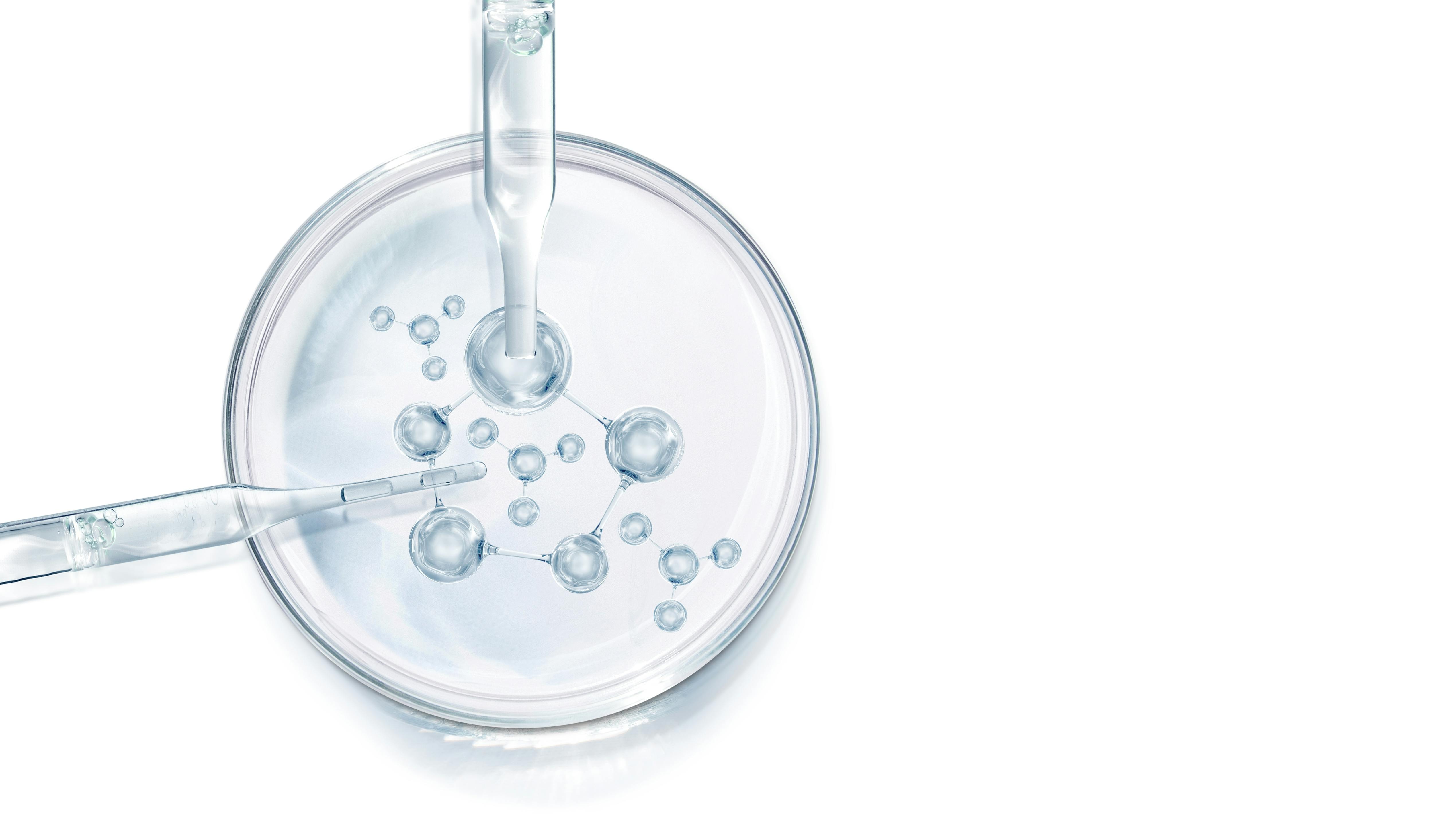 science glass tube and molecule