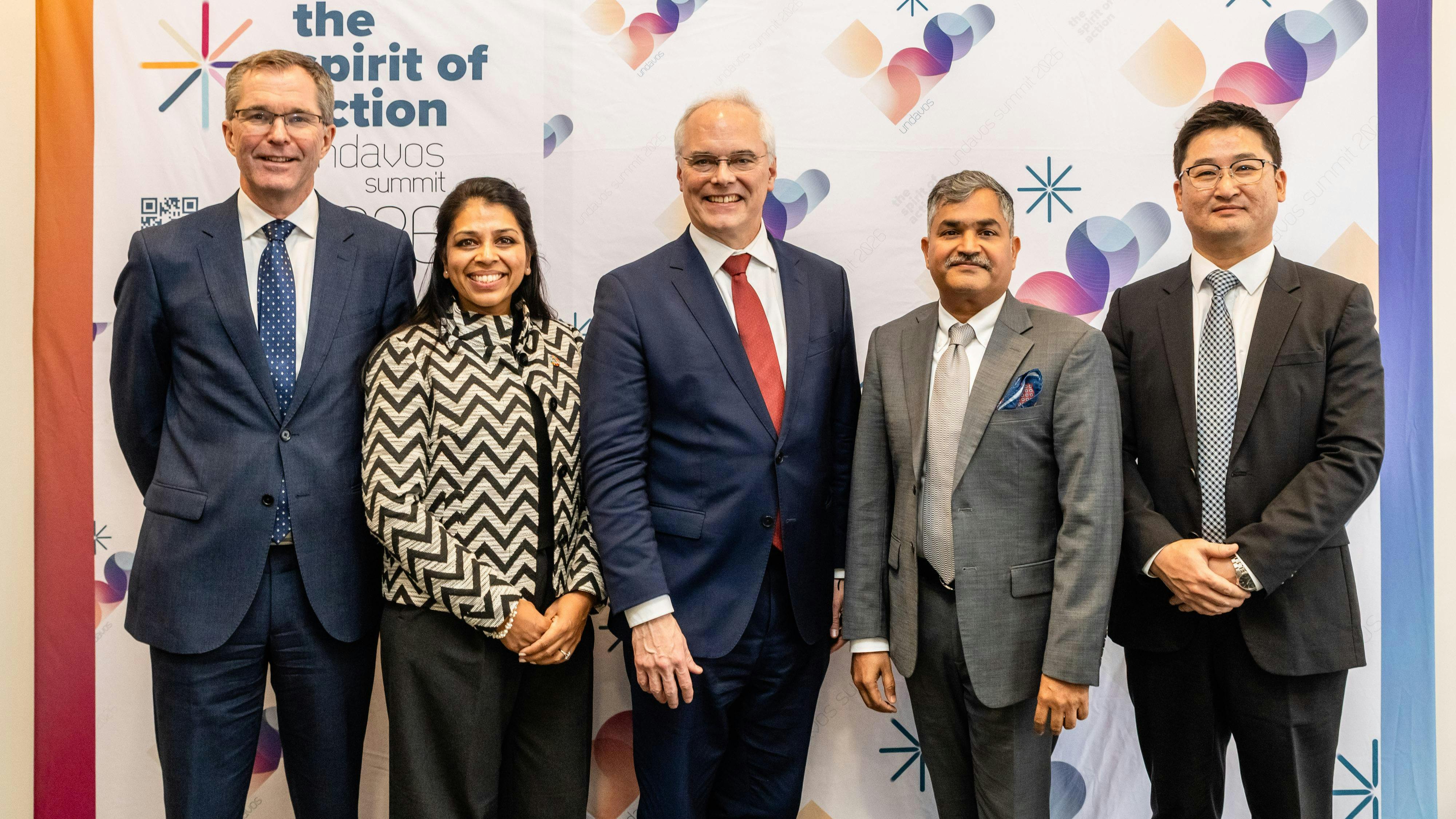 From left to right: John-Arne R&oslash;ttingen, CEO, Wellcome; Priya Agrawal, VP Health Equity and Partnerships, MSD; Richard Hatchett, CEO, Coalition for Epidemic Preparedness Innovations (CEPI); Raman Rao, CEO, Hilleman Laboratories; Ikjung Kim, VP Head of Global Business Development, SK bioscience.