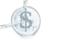 pharma investments, petri dish with dollar sign inside it