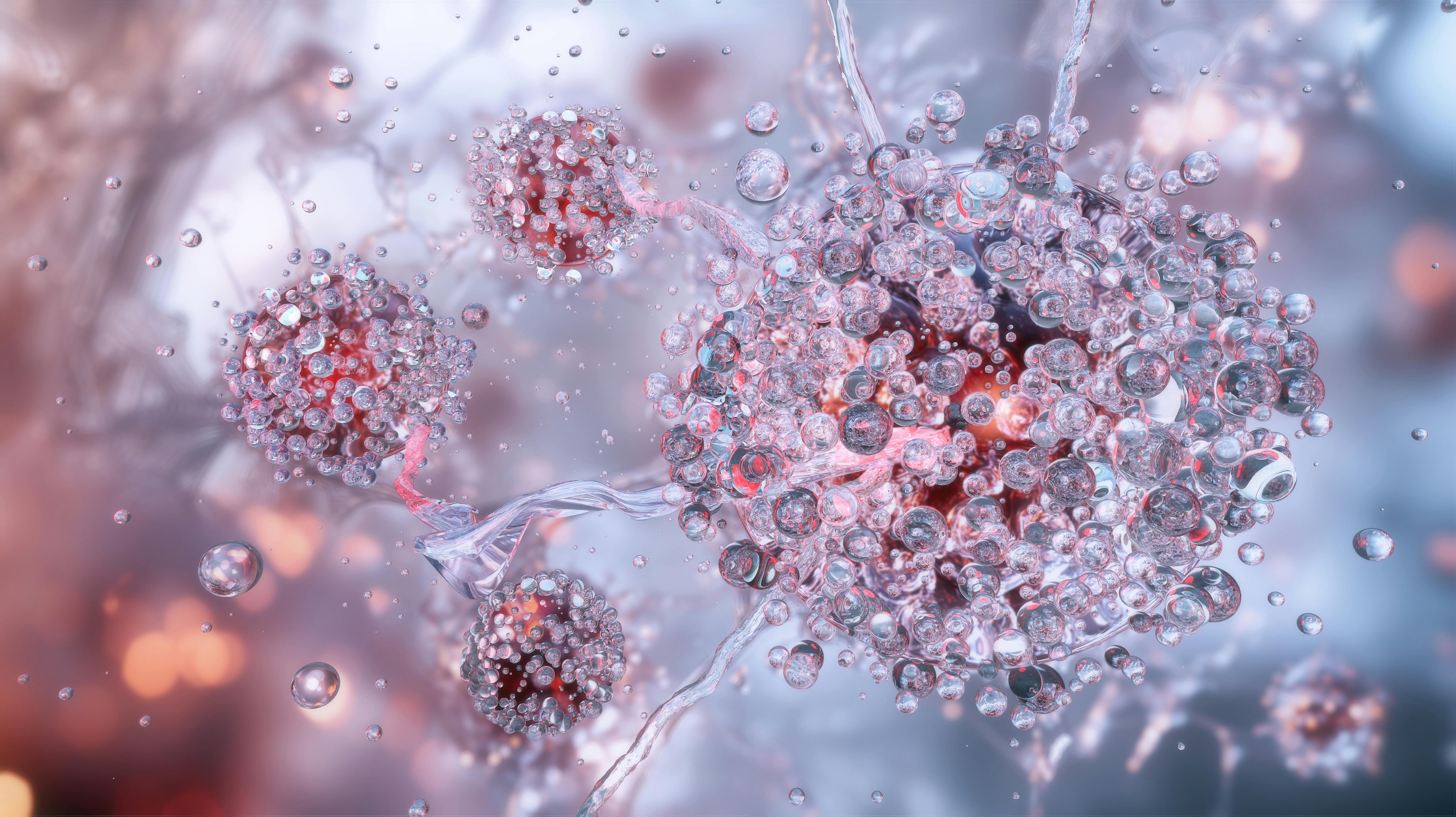 3D illustration of nanoparticles