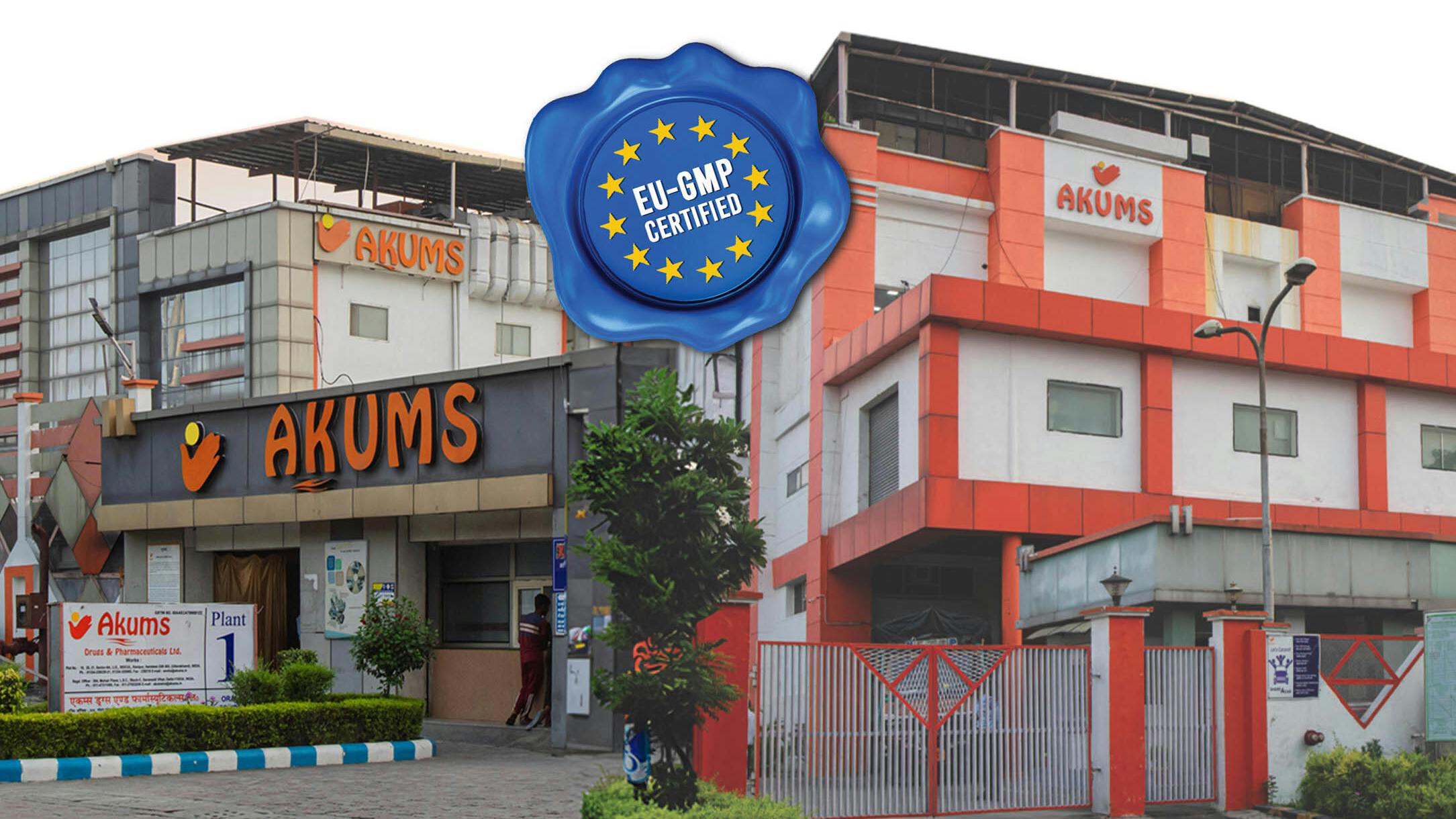 Exterior shot of India's Akums EU-GMP certified sites