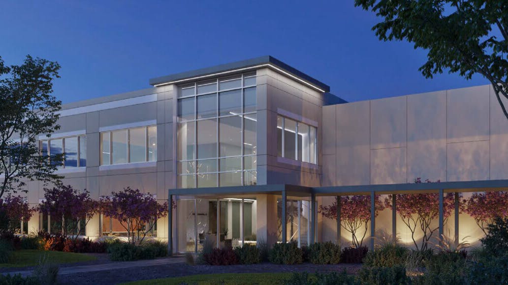 Cellipont Bioservices exterior building at night