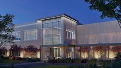 Cellipont Bioservices exterior building at night Cellipont Bioservices exterior building at night