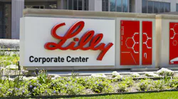 Sign with Lilly logo outside the Eli Lilly Corporate Center