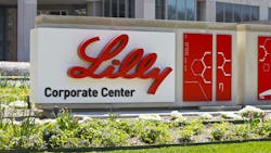 Sign with Lilly logo outside the Eli Lilly Corporate Center Sign with Lilly logo outside the Eli Lilly Corporate Center