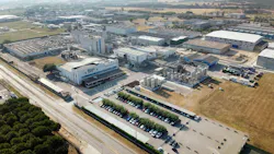 Aerial view of Esteve Celra plant in Girona, Spain Aerial view of Esteve Celra plant in Girona, Spain