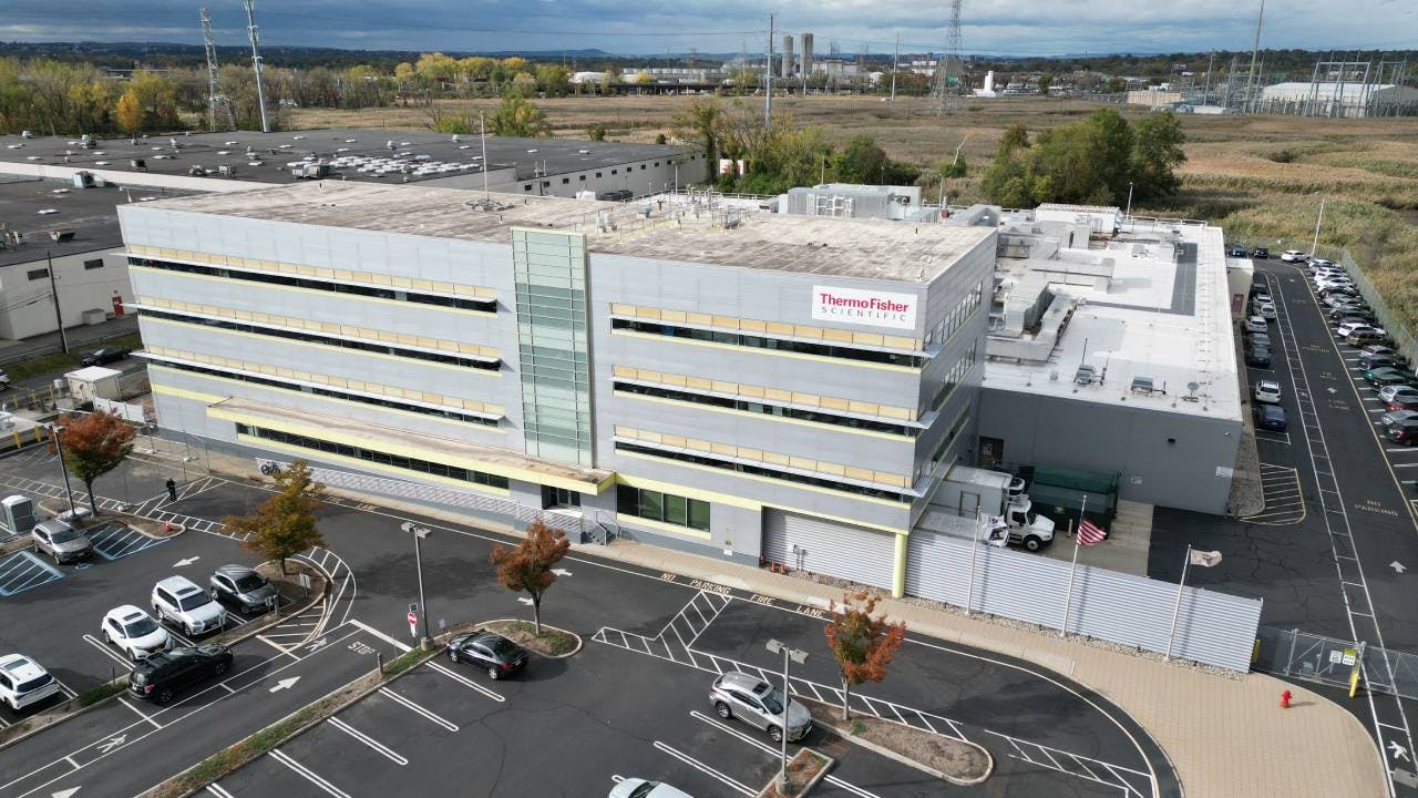 Aerial view of Thermo Fisher Scientific Ridgefield, New Jersey site