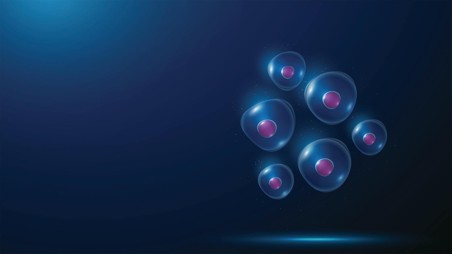 Stem cell cluster. Regenerative medicine, cell therapy,