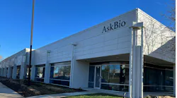 AskBio logo on exterior of building against a blue sky