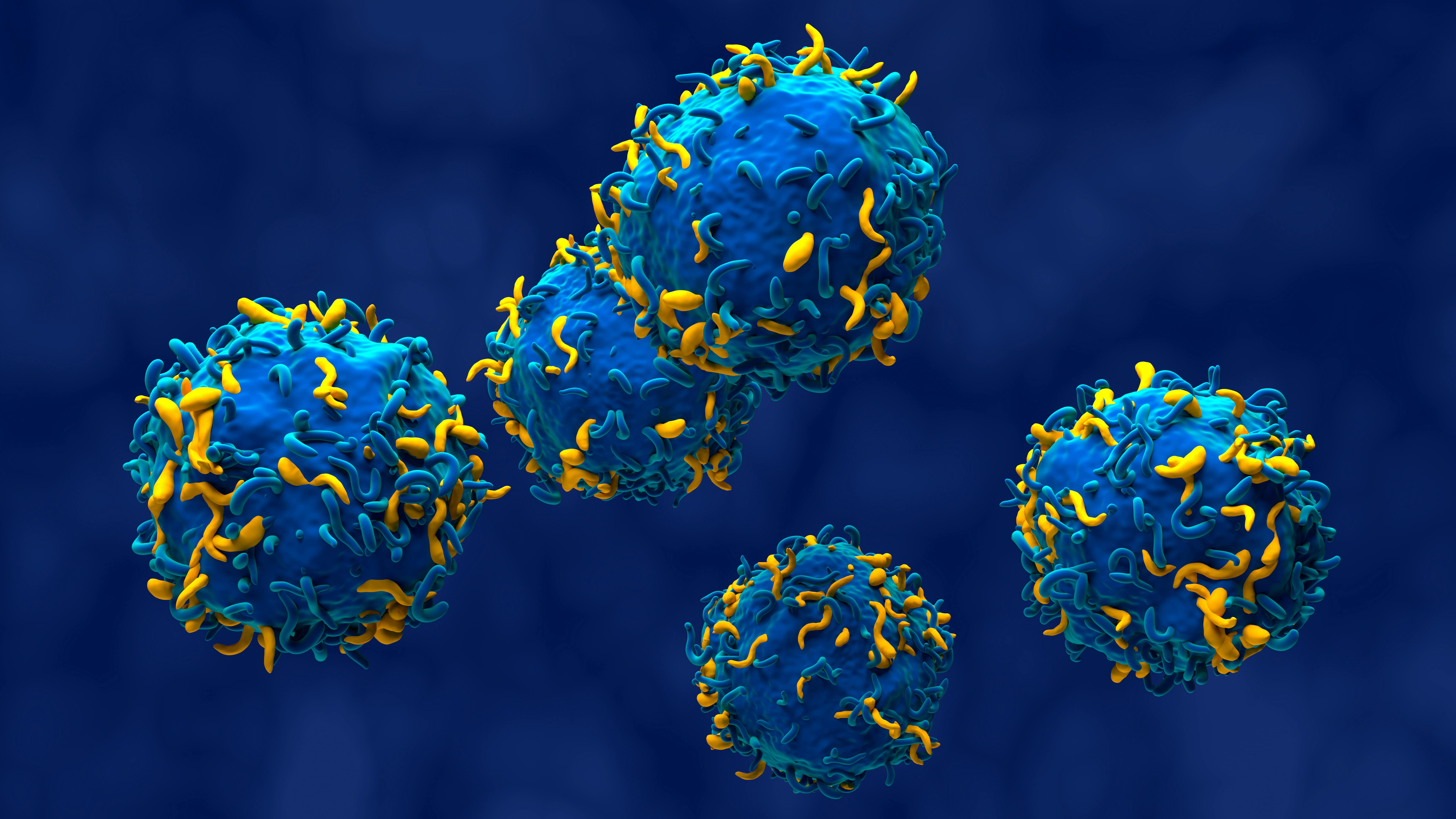 CAR T cells - isometric view 3d illustration