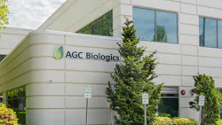 AGC Biologics logo on building AGC Biologics logo on building