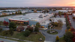 Aerial view of Forge facility in Columbus, Ohio at sunrise Aerial view of Forge facility in Columbus, Ohio at sunrise