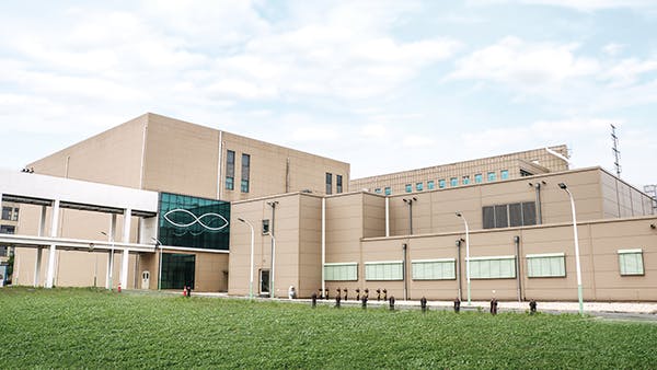 Exterior view of Chime Biologics, KUBio modular biopharmaceutical factory