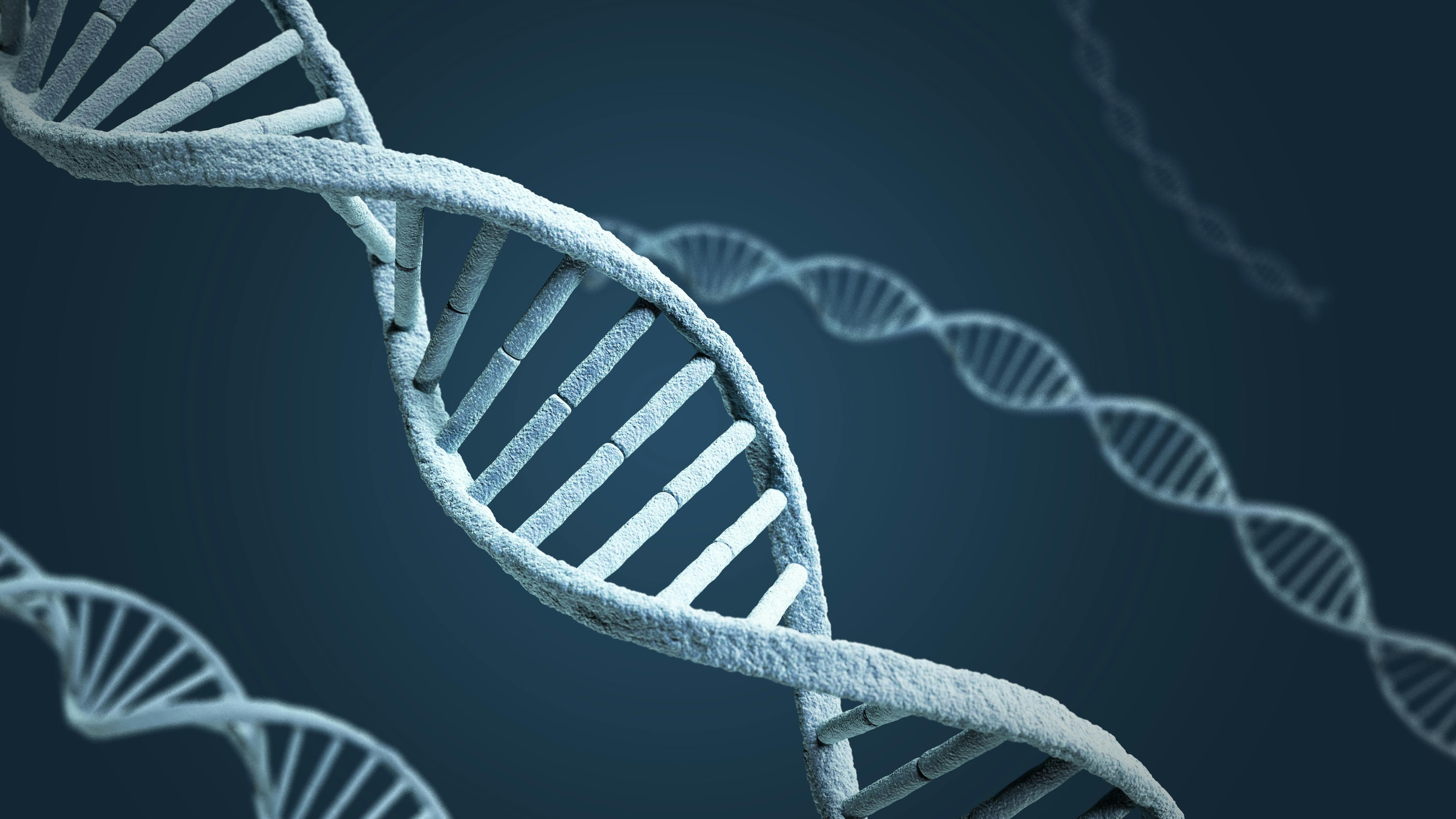 Nucleic acid. DNA. Double helix strand. 3d illustration.
