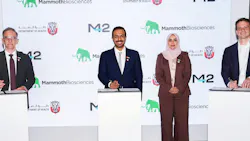 Executives pose while signing memorandum of agreement for M42, Mammoth Biosciences and Abu Dubai partnership Executives pose while signing memorandum of agreement for M42, Mammoth Biosciences and Abu Dubai partnership