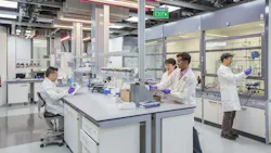 Scientists working in lab at Evonik Asia Research Hub in Singapore