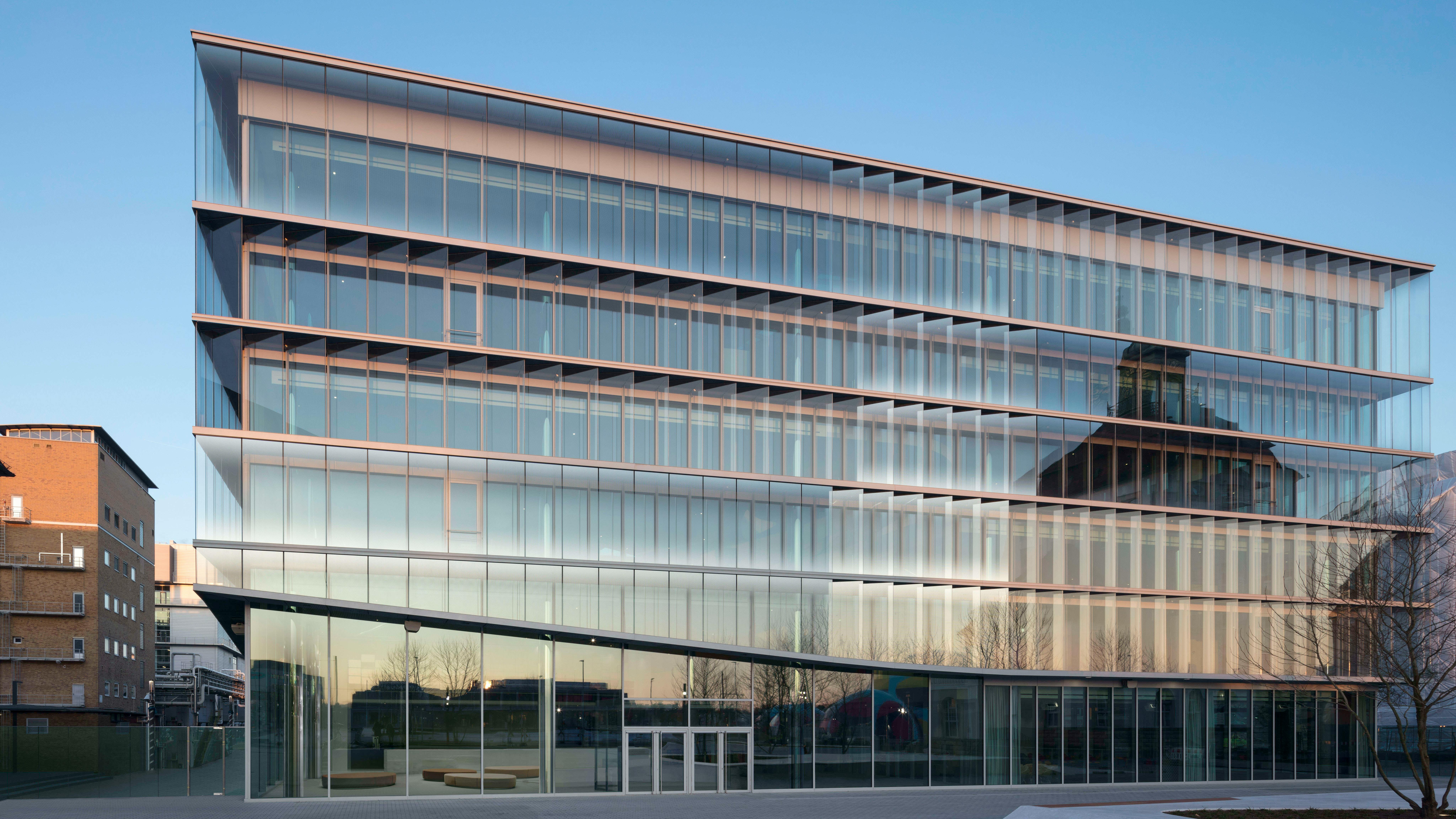 The Innovation Center by day at the Merck KGaA, headquarters in Darmstadt, Germany.