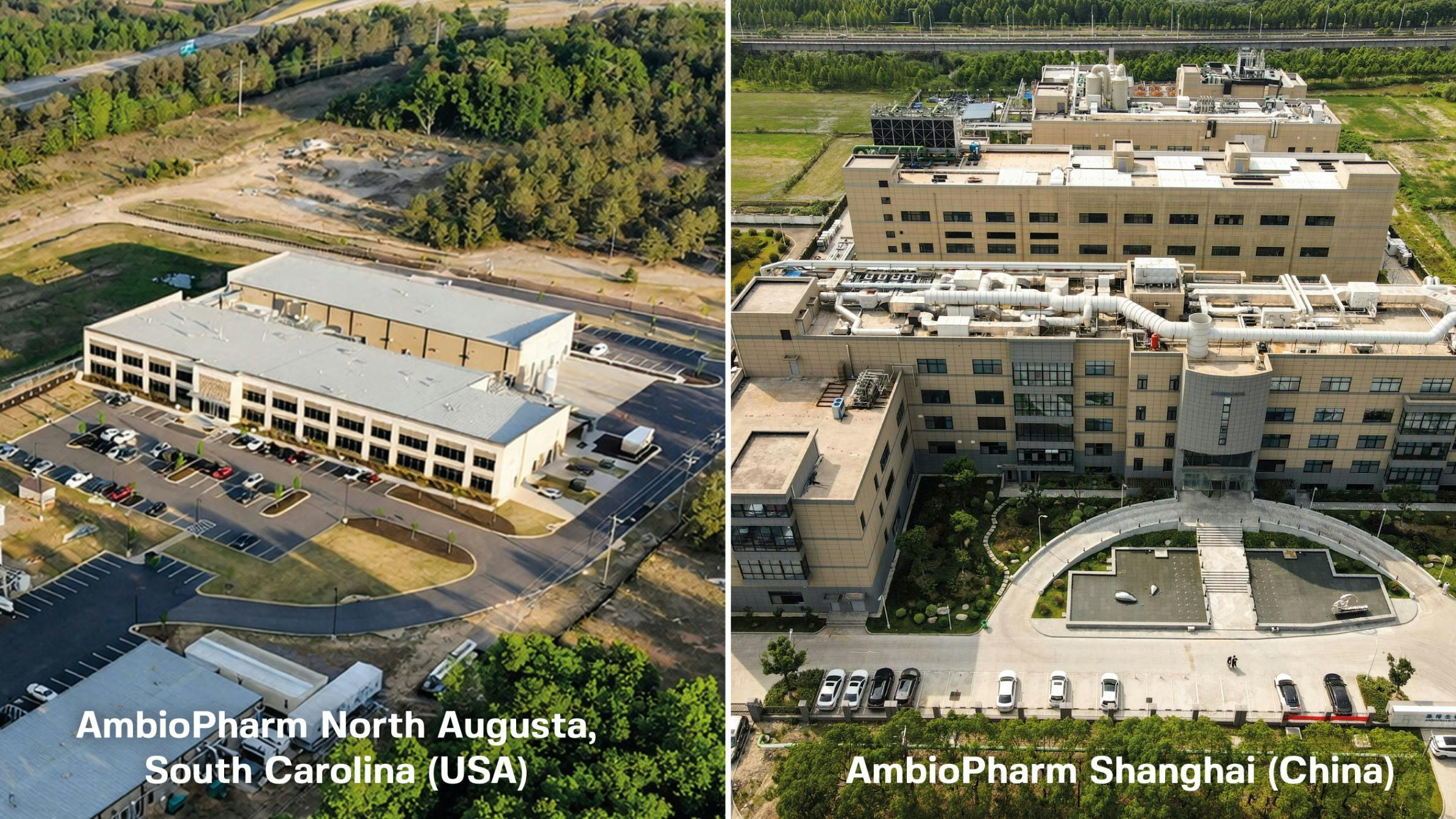 Aerial view of CordenPharma sites in the US and China