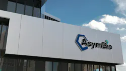 AsymBio logo on building exterior