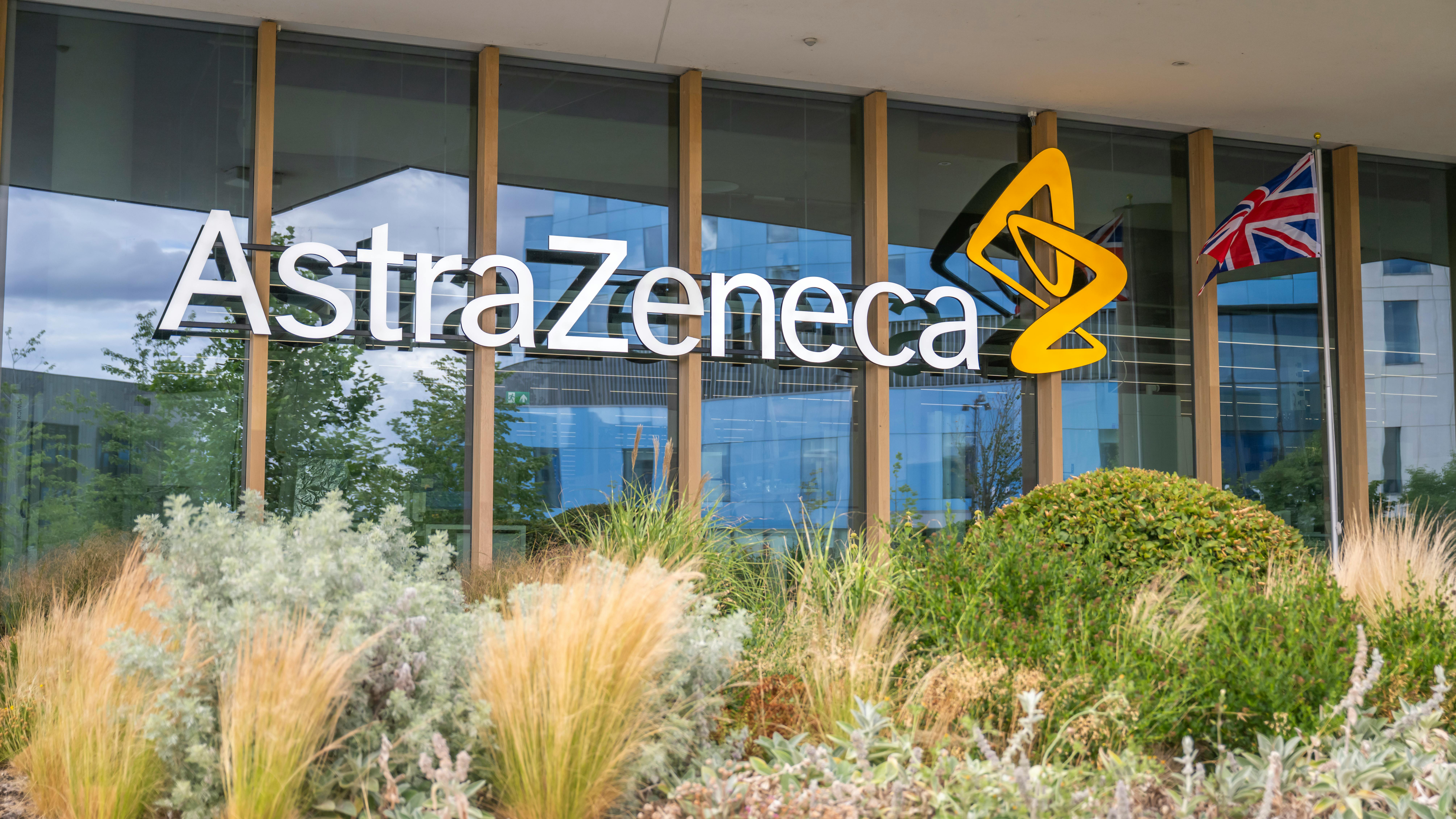 AstraZeneca logo on building