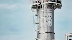 Again distillation tower at Houston, Texas engineering facility