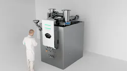 3D image of Syntegon's pilot-scale tablet coater for flexible batch processing