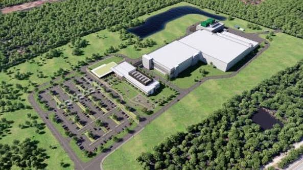 Aerial view of Genentech's Holly Springs, North Carolina, facility