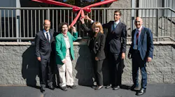 Marco Gil, co-CEO, Hovione; Janice Mironov, Mayor, East Windsor, NJ; Debbie Hart, President, BioNJ; Antonio Almeida, co-CEO, Hovione; David Basile, VP of TechOps - Americas, Hovione