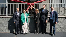 Marco Gil, co-CEO, Hovione; Janice Mironov, Mayor, East Windsor, NJ; Debbie Hart, President, BioNJ; Antonio Almeida, co-CEO, Hovione; David Basile, VP of TechOps - Americas, Hovione