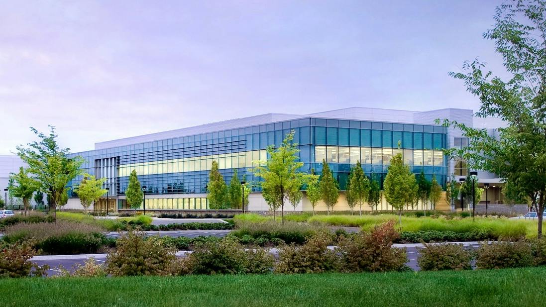 Generated 3D rendering of Genentech Hillsboro campus in Oregon