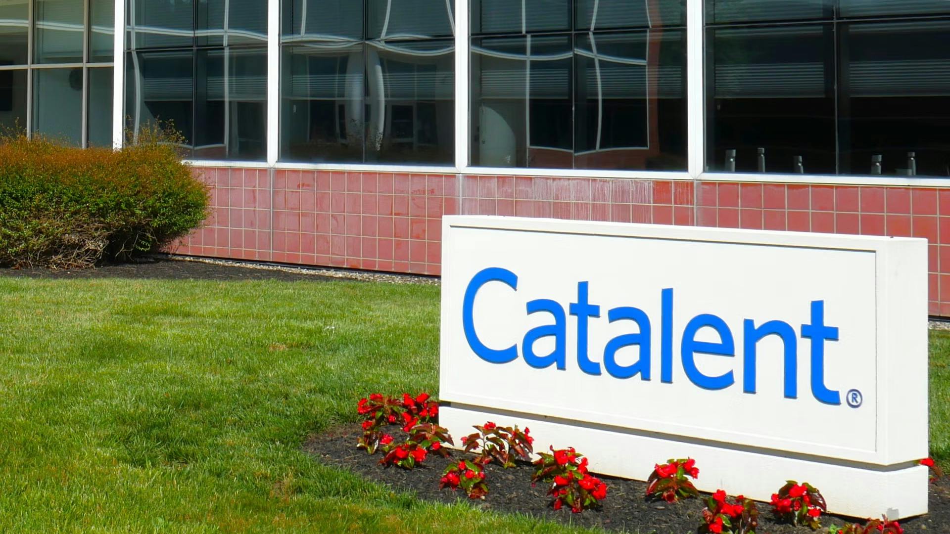 Catalent sign in front of Princeton, New Jersey facility