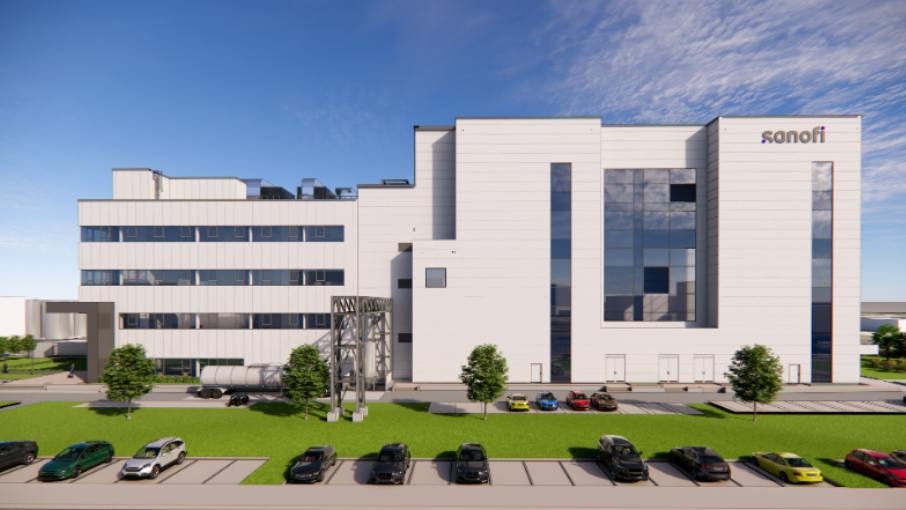 Rendering of the new insulin manufacturing facility at Sanofi BioCampus Frankfurt.
