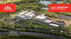 Lilly 3D rendering aerial view of new Richmond, Virginia area API plant