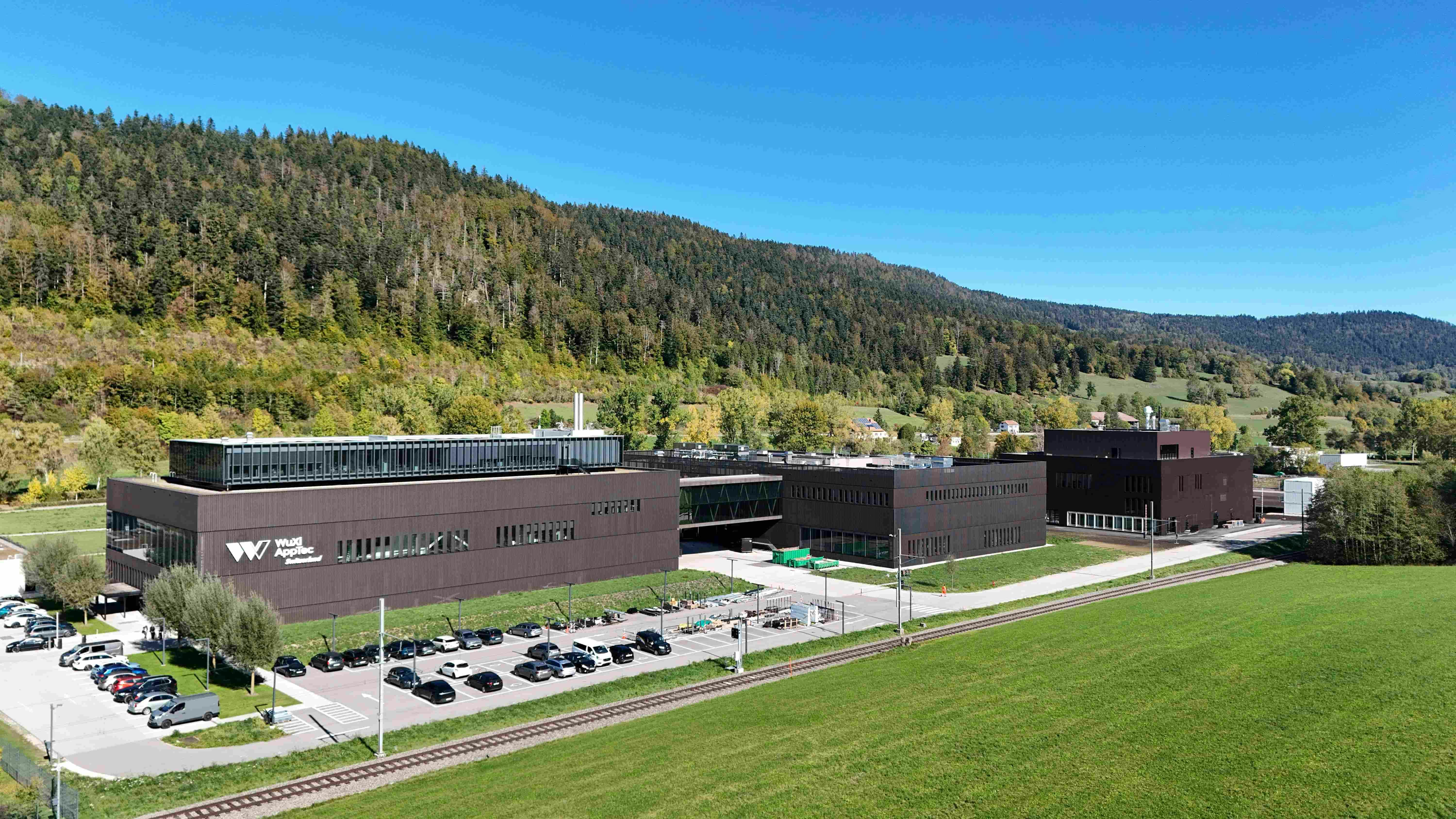 Aerial view of WuXi AppTec&rsquo;s Couvet site in the Canton of Neuch&acirc;tel, Switzerland.