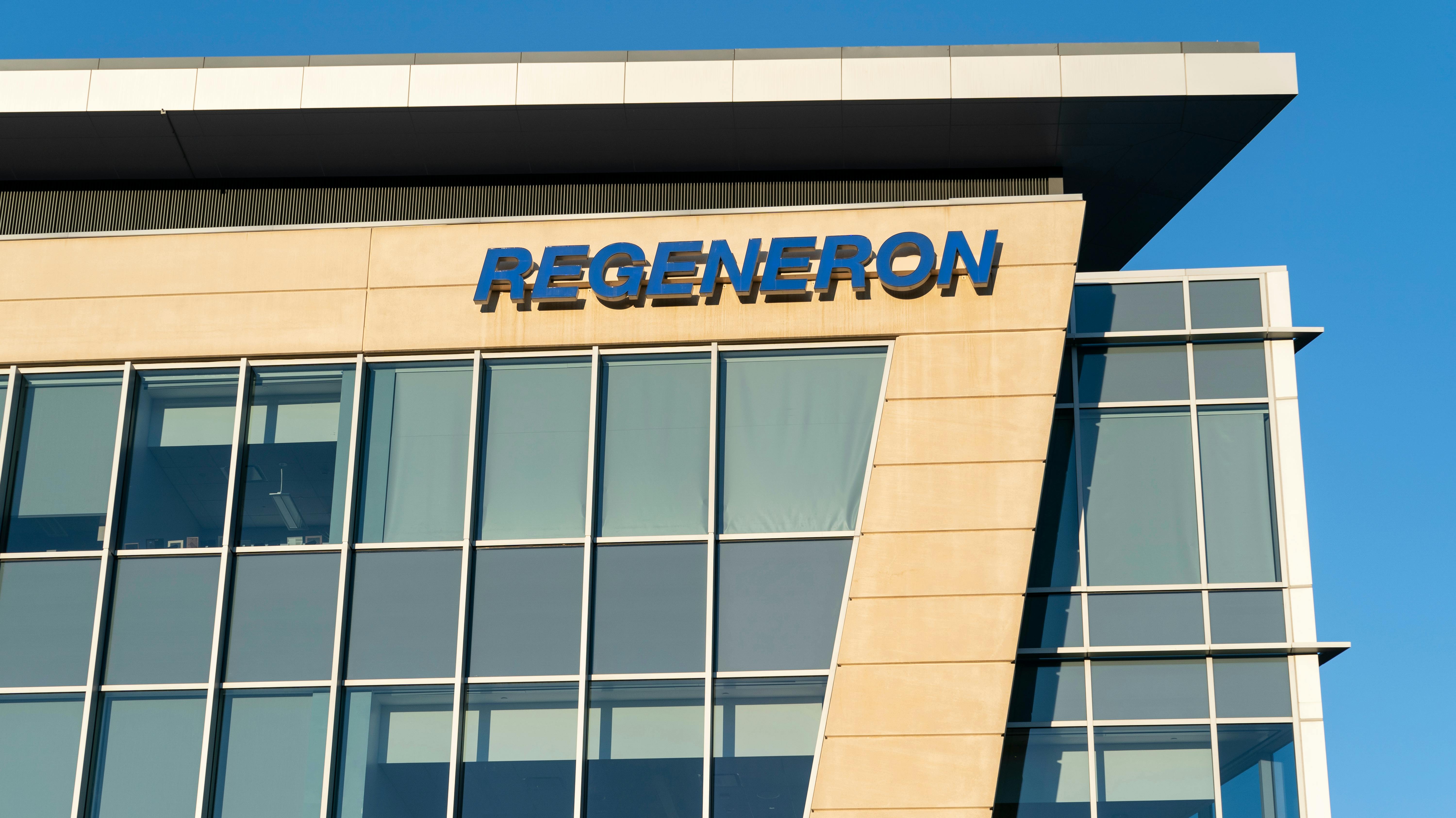 View of Corporate and Research &amp; Development Headquarters of Regeneron Pharmaceuticals, Inc. on Old Saw Mill River Road