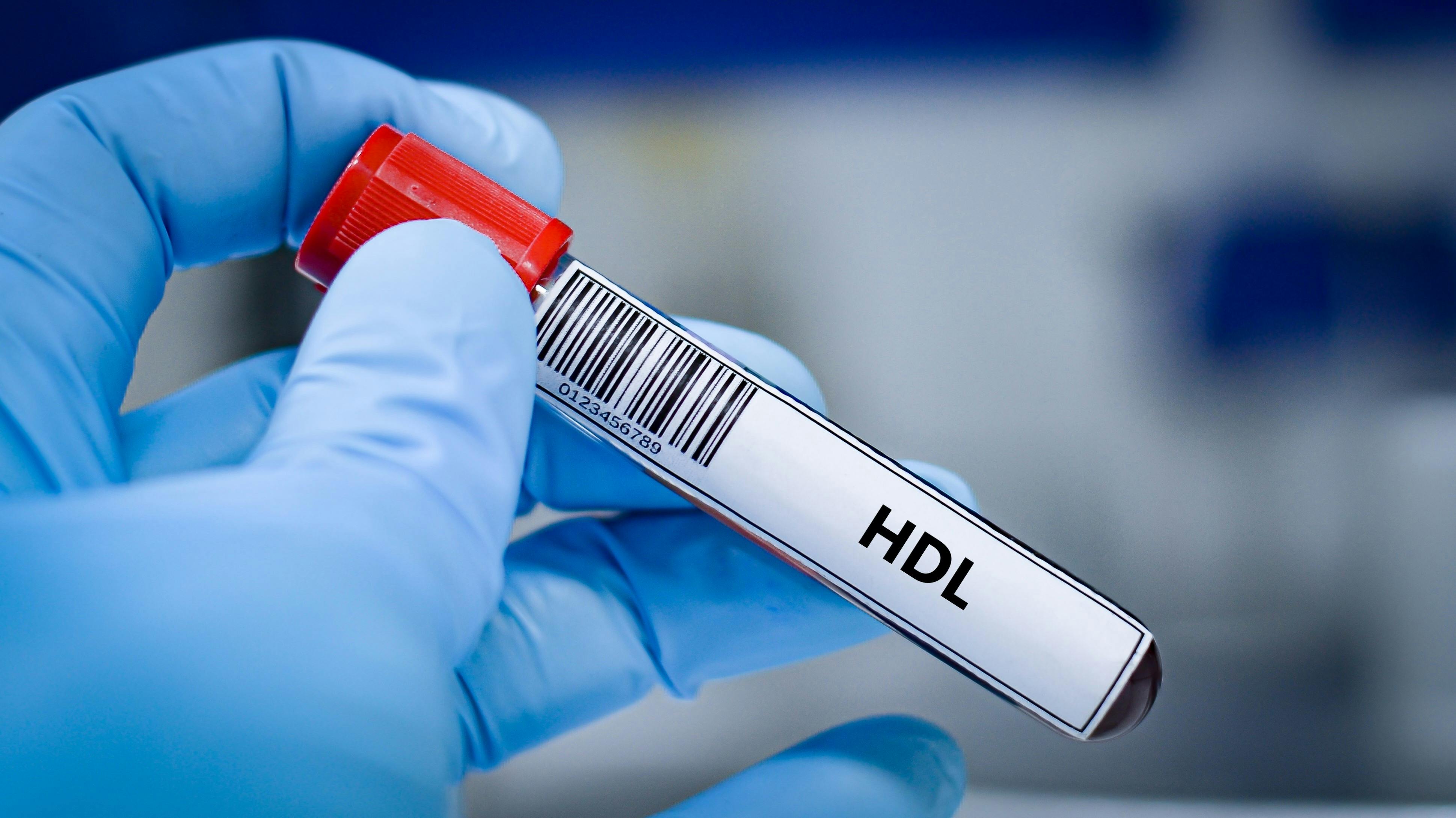 Blood sample tube for high density lipoprotein (HDL) test analysis.